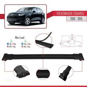 Volkswagen Touareg 2010-2015 Arası ile uyumlu FLY Model Ara Atkı Tavan Barı SİYAH thumb 4