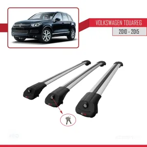 Volkswagen Touareg 2010-2015 Arası ile uyumlu ACE-1 Ara Atkı Tavan Barı GRİ 3 ADET BAR thumb 4