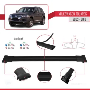 Volkswagen Touareg 2003-2010 Arası ile Uyumlu FLY Model Ara Atkı Tavan Barı SİYAH 3 ADET BAR thumb 4
