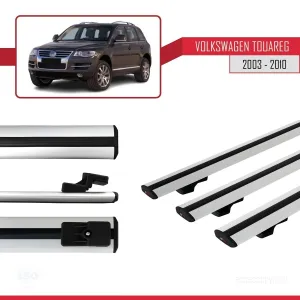 Volkswagen Touareg 2003-2010 Arası ile uyumlu Basic Model Ara Atkı Tavan Barı GRİ 3 ADET thumb 3