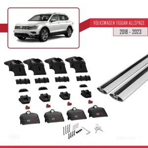 Volkswagen Tiguan ALLSPACE 2018-2023 Arası ile uyumlu ACE-2 Ara Atkı Tavan Barı GRİ thumb 5