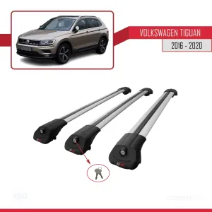 Volkswagen Tiguan 2016-2020 Arası ile uyumlu ACE-1 Ara Atkı Tavan Barı GRİ 3 ADET BAR thumb 4