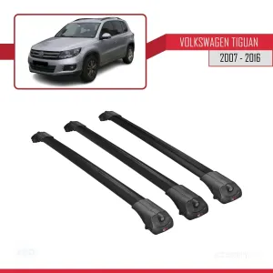 Volkswagen Tiguan 2007-2016 Arası ile uyumlu ACE-1 Ara Atkı Tavan Barı SİYAH 3 ADET BAR thumb 3