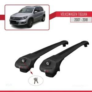 Volkswagen Tiguan 2007-2016 Arası ile uyumlu ACE-1 Ara Atkı Tavan Barı SİYAH thumb 4