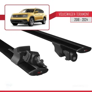 Volkswagen Teramont 2018 ve Sonrası ile uyumlu HOOK Model Anahtar Kilitli Ara Atkı Tavan Barı SİYAH thumb 5