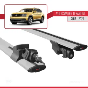 Volkswagen Teramont 2018 ve Sonrası ile uyumlu HOOK Model Anahtar Kilitli Ara Atkı Tavan Barı GRİ thumb 5