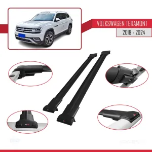 Volkswagen Teramont 2018 ve Sonrası ile Uyumlu FLY Model Ara Atkı Tavan Barı SİYAH thumb 5