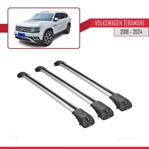 Volkswagen Teramont 2018 ve Sonrası ile uyumlu ACE-1 Ara Atkı Tavan Barı GRİ 3 ADET BAR thumb 3