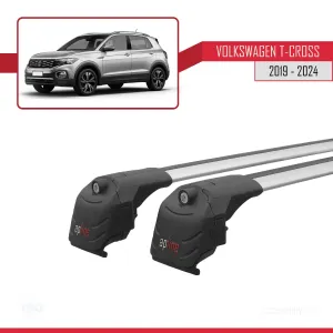 Volkswagen T-CROSS (C11) 2019 ve Sonrası ile uyumlu ACE-2 Ara Atkı Tavan Barı GRİ thumb 4