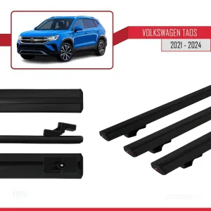 Volkswagen Taos 2021 ve Sonrası ile uyumlu Basic Model Ara Atkı Tavan Barı SİYAH 3 ADET thumb 5