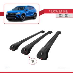 Volkswagen Taos 2021 ve Sonrası ile uyumlu ACE-1 Ara Atkı Tavan Barı SİYAH 3 ADET BAR thumb 4