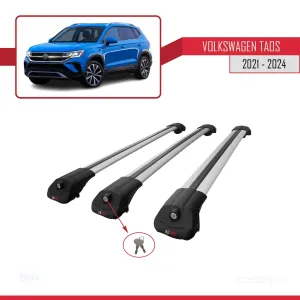 Volkswagen Taos 2021 ve Sonrası ile uyumlu ACE-1 Ara Atkı Tavan Barı GRİ 3 ADET BAR thumb 4