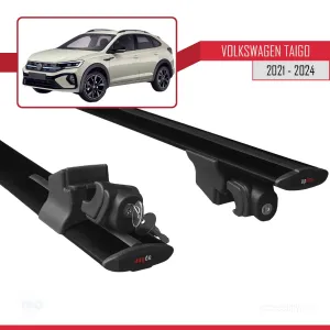 Volkswagen Taigo 2021 ve Sonrası ile uyumlu HOOK Model Anahtar Kilitli Ara Atkı Tavan Barı SİYAH thumb 5