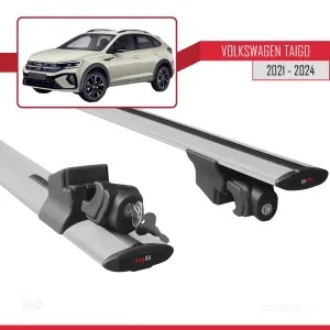 Volkswagen Taigo 2021 ve Sonrası ile uyumlu HOOK Model Anahtar Kilitli Ara Atkı Tavan Barı GRİ thumb 5