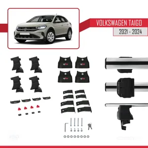 Volkswagen Taigo 2021 ve Sonrası ile uyumlu ACE-4 Ara Atkı Tavan Barı GRİ thumb 4