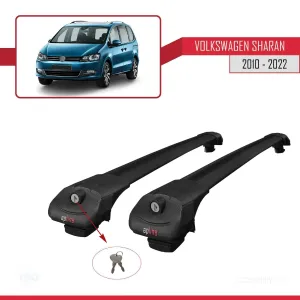 Volkswagen Sharan 2010-2022 Arası ile uyumlu ACE-1 Ara Atkı Tavan Barı SİYAH thumb 4