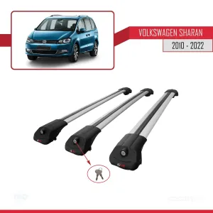 Volkswagen Sharan 2010-2022 Arası ile uyumlu ACE-1 Ara Atkı Tavan Barı GRİ 3 ADET BAR thumb 4