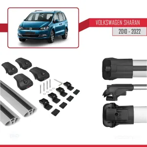 Volkswagen Sharan 2010-2022 Arası ile uyumlu ACE-1 Ara Atkı Tavan Barı GRİ thumb 5