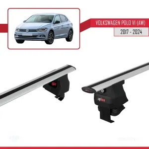 Volkswagen Polo VI (AW) 2017 ve Sonrası ile uyumlu ACE-4 Ara Atkı Tavan Barı GRİ thumb 4