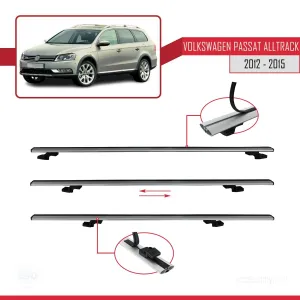 Volkswagen Passat Alltrack (B7) 2012-2015 Arası ile uyumlu Basic Model Ara Atkı Tavan Barı GRİ 3 ADET thumb 5