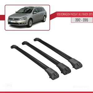 Volkswagen Passat Alltrack (B7) 2012-2015 Arası ile uyumlu ACE-1 Ara Atkı Tavan Barı SİYAH 3 ADET BAR thumb 3