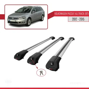 Volkswagen Passat Alltrack (B7) 2012-2015 Arası ile uyumlu ACE-1 Ara Atkı Tavan Barı GRİ 3 ADET BAR thumb 4