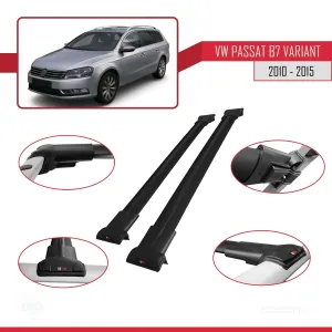 Volkswagen Passat (B7) VARIANT 2010-2015 Arası ile uyumlu FLY Model Ara Atkı Tavan Barı SİYAH thumb 5