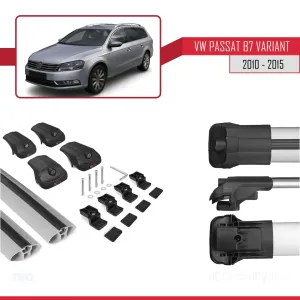 Volkswagen Passat (B7) SW 2010-2015 Arası ile uyumlu ACE-1 Ara Atkı Tavan Barı GRİ thumb 5