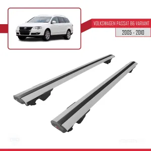 Volkswagen Passat (B6) VARIANT 2005-2010 Arası ile uyumlu HOOK Model Anahtar Kilitli Ara Atkı Tavan Barı GRİ thumb 4