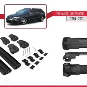 Volkswagen Passat (B6) VARIANT 2005-2010 Arası ile uyumlu ACE-1 Ara Atkı Tavan Barı SİYAH thumb 5