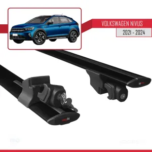 Volkswagen Nivus 2021 ve Sonrası ile uyumlu HOOK Model Anahtar Kilitli Ara Atkı Tavan Barı SİYAH thumb 5
