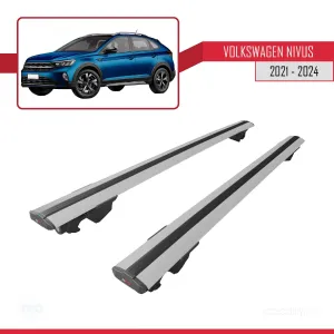 Volkswagen Nivus 2021 ve Sonrası ile uyumlu HOOK Model Anahtar Kilitli Ara Atkı Tavan Barı GRİ thumb 4