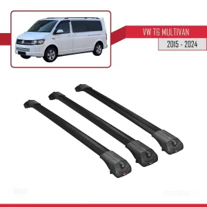 Volkswagen Multivan (T6) 2015 ve Sonrası ile uyumlu ACE-1 Ara Atkı Tavan Barı SİYAH 3 ADET BAR thumb 3