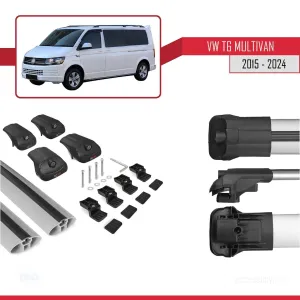 Volkswagen Multivan (T6) 2015 ve Sonrası ile uyumlu ACE-1 Ara Atkı Tavan Barı GRİ thumb 5