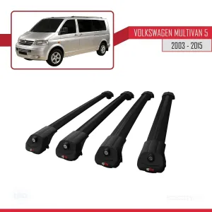 Volkswagen Multivan (T5) 2003-2015 Arası ile uyumlu ACE-1 Ara Atkı Tavan Barı SİYAH 4 ADET BAR thumb 4