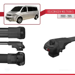 Volkswagen Multivan (T5) 2003-2015 Arası ile uyumlu ACE-1 Ara Atkı Tavan Barı SİYAH 4 ADET BAR thumb 5