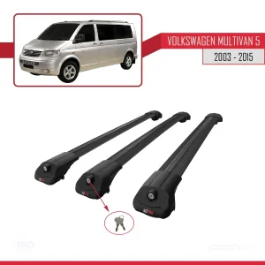 Volkswagen Multivan (T5) 2003-2015 Arası ile uyumlu ACE-1 Ara Atkı Tavan Barı SİYAH 3 ADET BAR thumb 4