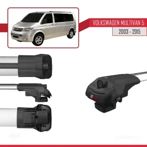 Volkswagen Multivan (T5) 2003-2015 Arası ile uyumlu ACE-1 Ara Atkı Tavan Barı GRİ 4 ADET BAR thumb 5