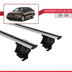 Volkswagen Jetta (A6/5C6) 2011-2018 Arası ile uyumlu ACE-4 Ara Atkı Tavan Barı GRİ thumb 2