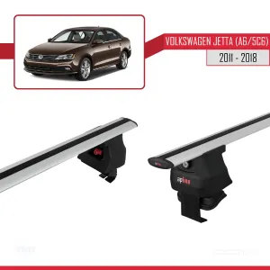 Volkswagen Jetta (A6/5C6) 2011-2018 Arası ile uyumlu ACE-4 Ara Atkı Tavan Barı GRİ thumb 3