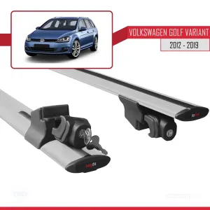Volkswagen Golf VARIANT (MK7-5G) 2012-2019 Arası ile uyumlu HOOK Model Anahtar Kilitli Ara Atkı Tavan Barı GRİ thumb 5