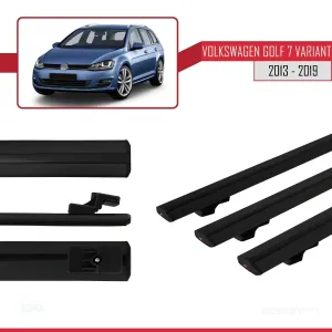 Volkswagen Golf 7 VARIANT 2013-2019 Arası ile uyumlu Basic Model Ara Atkı Tavan Barı SİYAH 3 ADET thumb 5