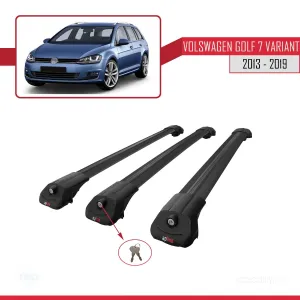 Volkswagen Golf 7 VARIANT 2013-2019 Arası ile uyumlu ACE-1 Ara Atkı Tavan Barı SİYAH 3 ADET BAR thumb 4