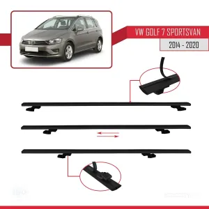 Volkswagen Golf 7 SPORTSVAN 2014-2020 Arası ile uyumlu Basic Model Ara Atkı Tavan Barı SİYAH 3 ADET thumb 5