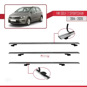 Volkswagen Golf 7 SPORTSVAN 2014-2020 Arası ile uyumlu Basic Model Ara Atkı Tavan Barı GRİ 3 ADET thumb 5