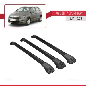 Volkswagen Golf 7 SPORTSVAN 2014-2020 Arası ile uyumlu ACE-1 Ara Atkı Tavan Barı SİYAH 3 ADET BAR thumb 3