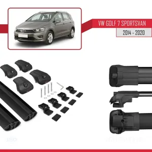 Volkswagen Golf 7 SPORTSVAN 2014-2020 Arası ile uyumlu ACE-1 Ara Atkı Tavan Barı SİYAH thumb 5