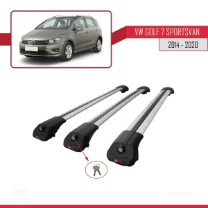 Volkswagen Golf 7 SPORTSVAN 2014-2020 Arası ile uyumlu ACE-1 Ara Atkı Tavan Barı GRİ 3 ADET BAR thumb 4