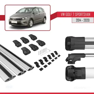 Volkswagen Golf 7 SPORTSVAN 2014-2020 Arası ile uyumlu ACE-1 Ara Atkı Tavan Barı GRİ 3 ADET BAR thumb 5