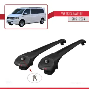 Volkswagen Caravelle (T6) 2015 ve Sonrası ile uyumlu ACE-1 Ara Atkı Tavan Barı SİYAH thumb 4
